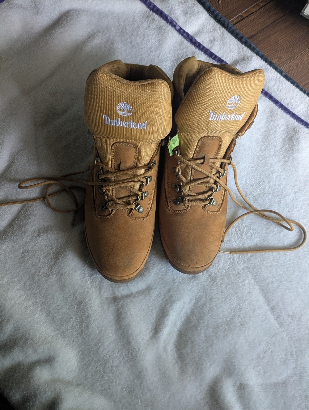 Timberland Men’s Size 14 Wide Hiking Boots Wheat Brown Leather Work Trail Boots